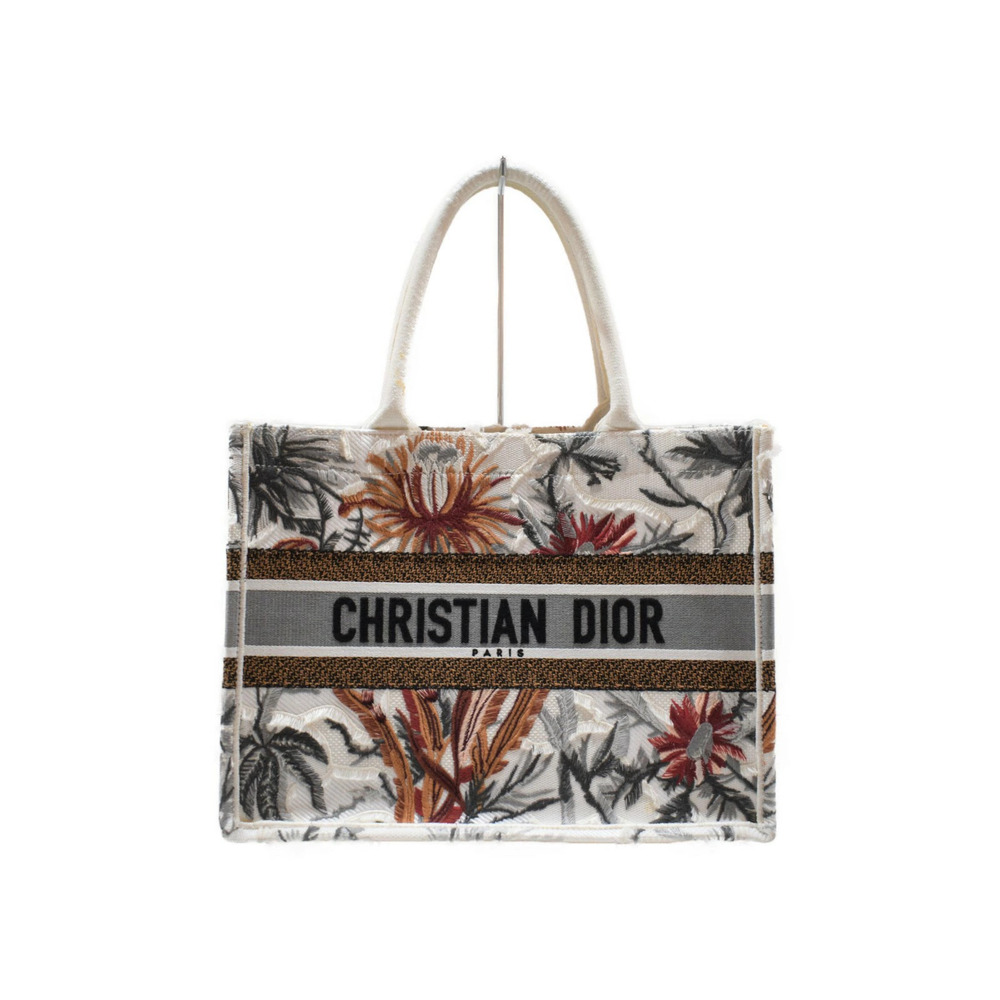Christian Dior Book Tote White Multicolor Canvas Spring Summer Limited Edition